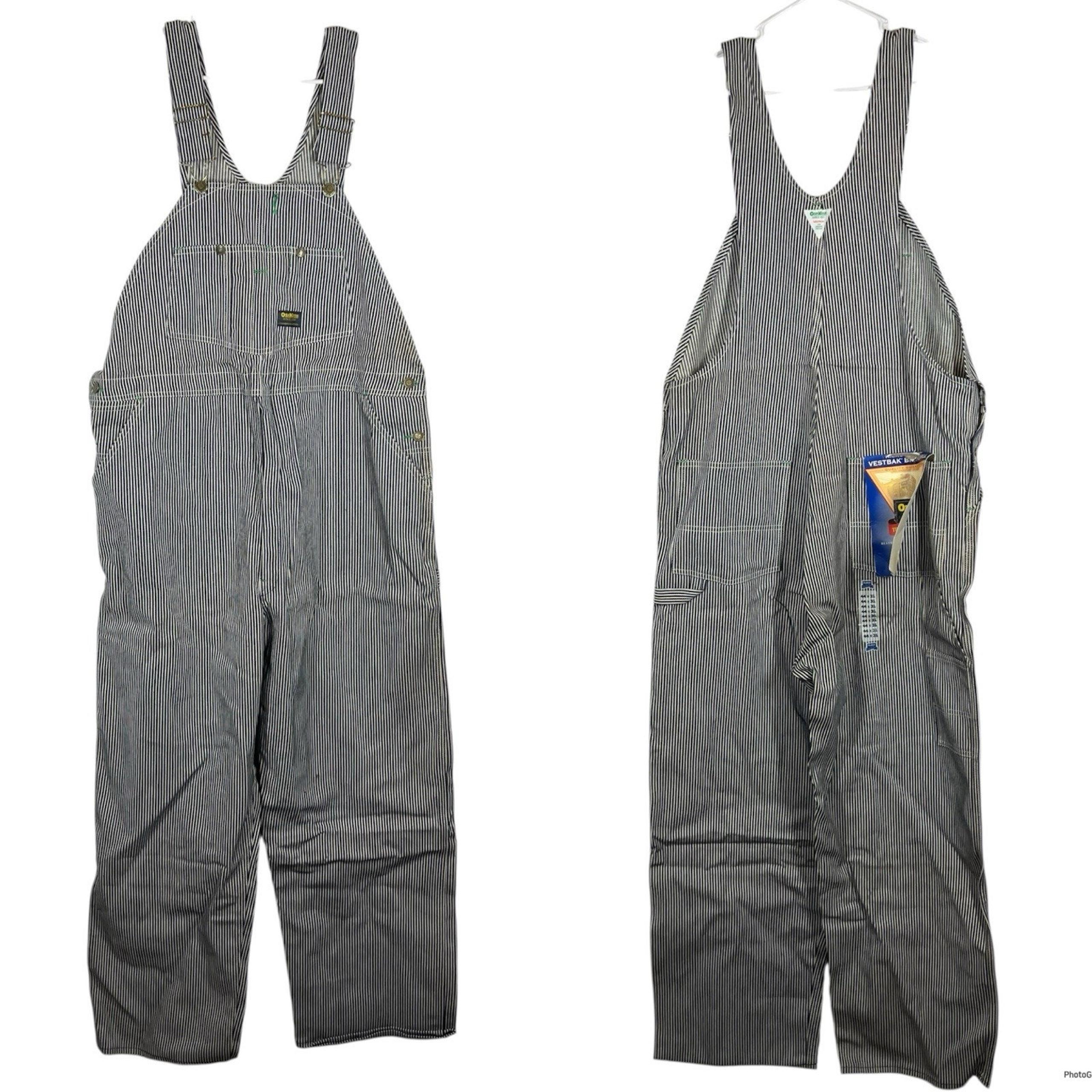 FLAW New VTG OshKosh B'Gosh Union Made USA Vestbak Denim Bib Overalls Size 44X31