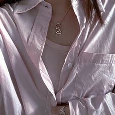 Silver love pig nose necklace