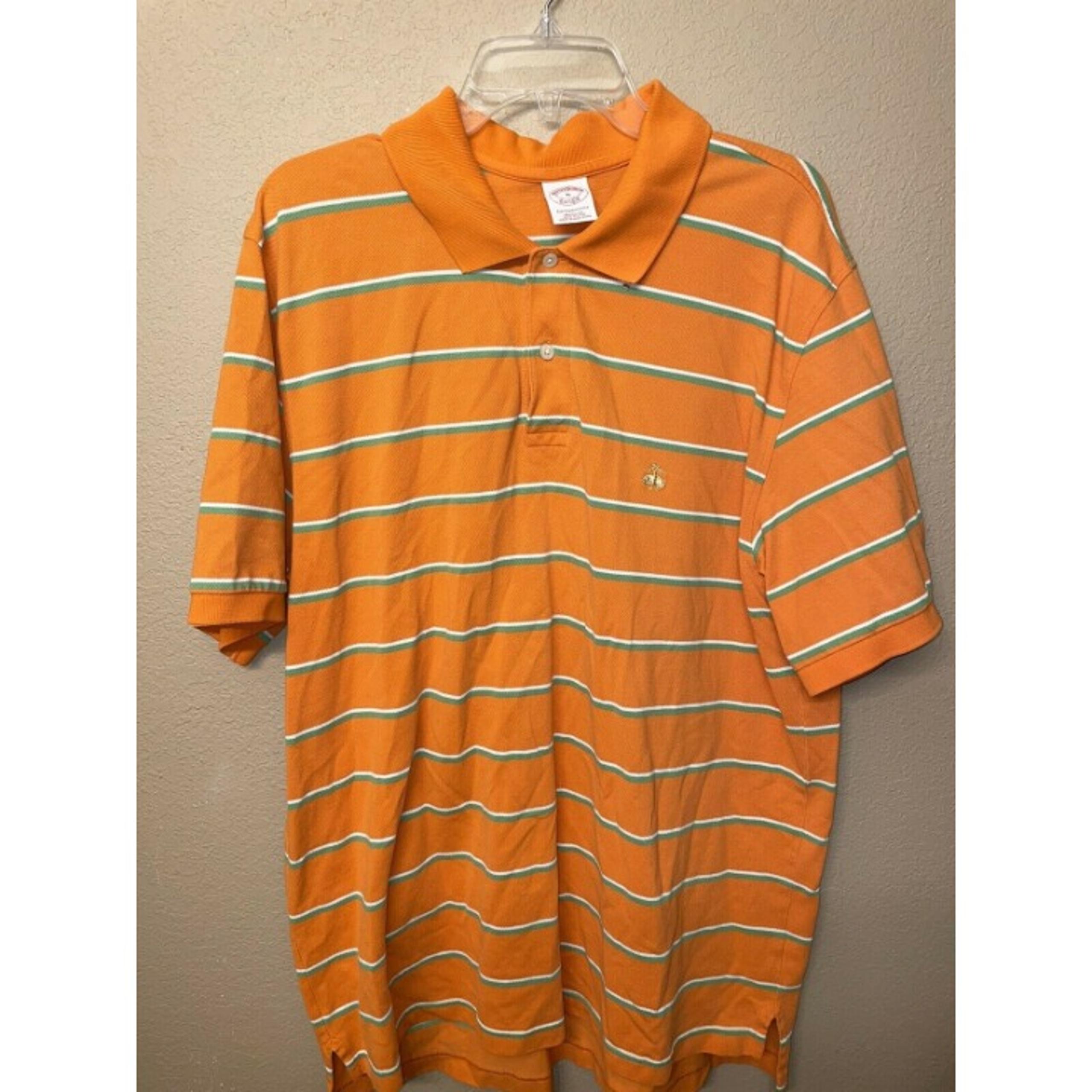 Mens Polo Orange XL Read - Brooks Brothers