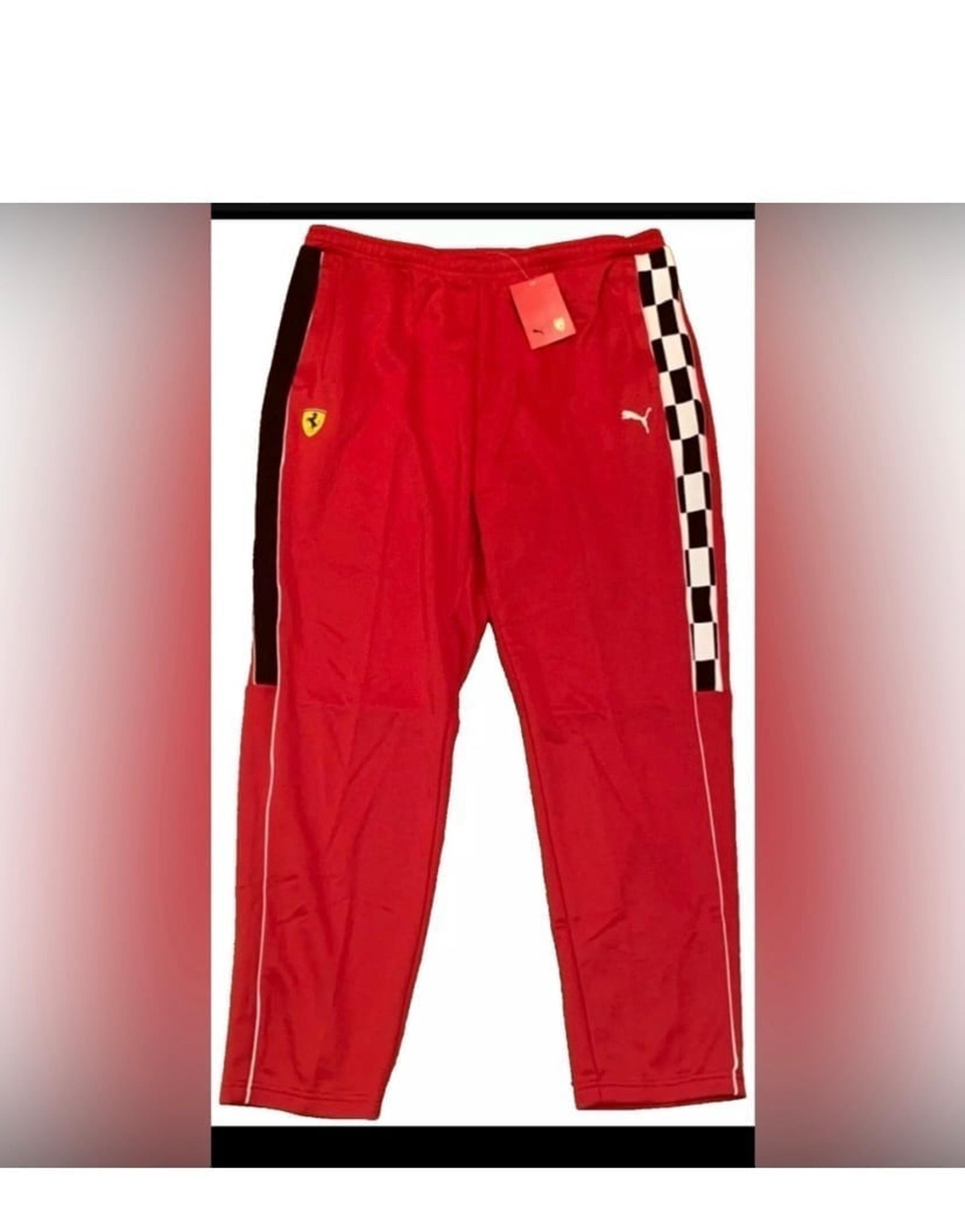 PUMA x Ferrari Sweatpants Mens Large Red Track Gym Elastic Waist NEW