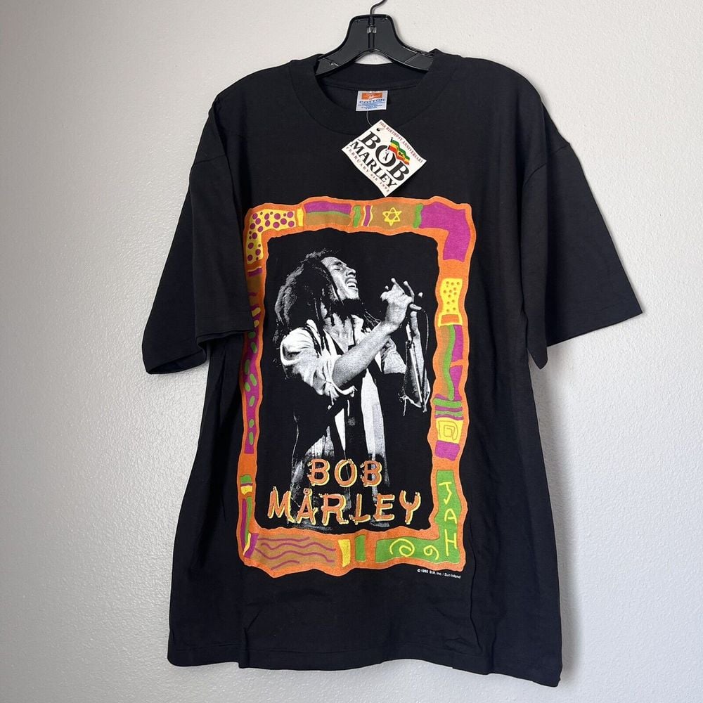 Bob Marley 50th Anniversary Vintage Sun Island Single Stitch Tee Size XL