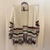Design Lab ivory open front cardigan jacket with burgundy black details XS
