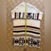 Design Lab ivory open front cardigan jacket with burgundy black details XS