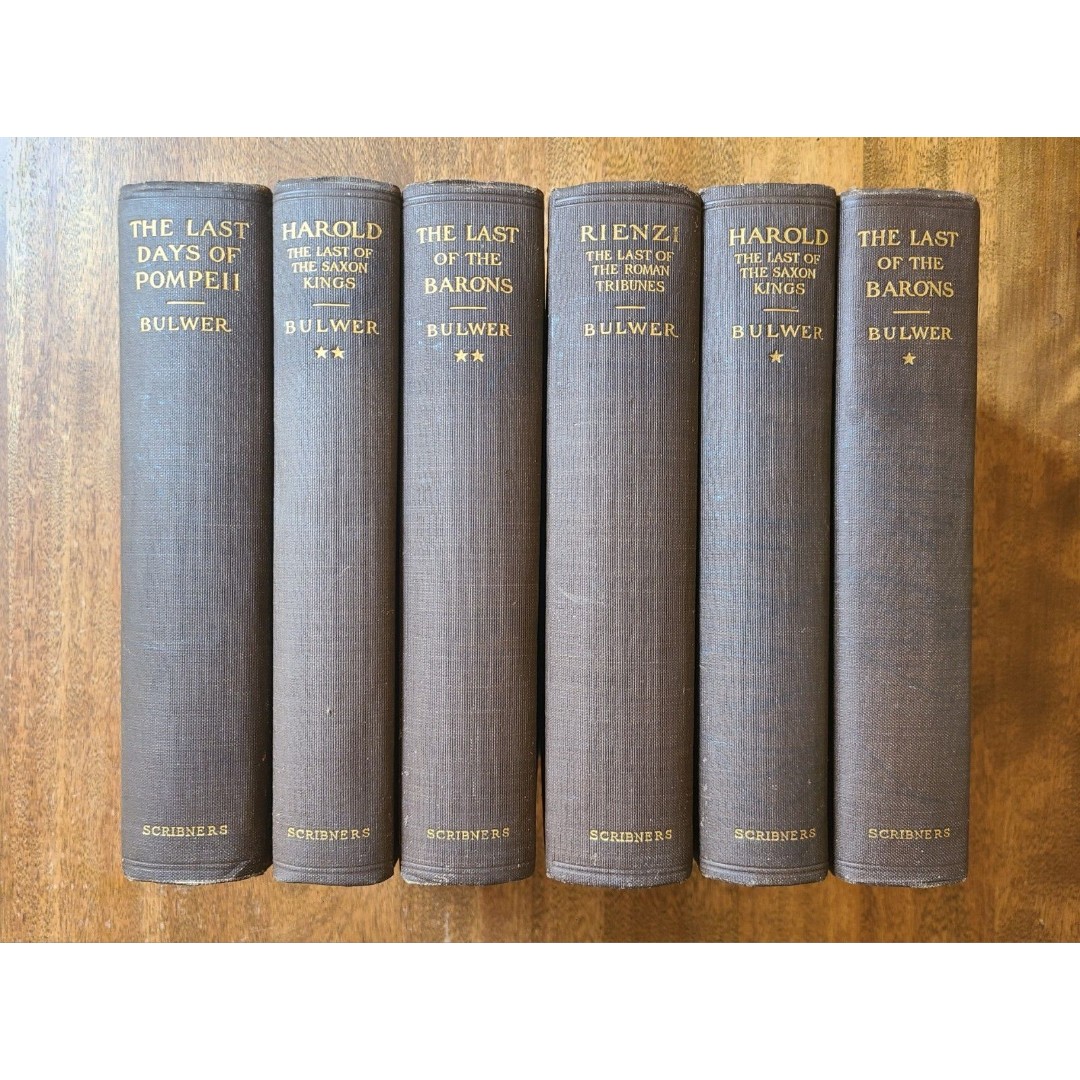 Lord Bulwer-Lytton Novel Set Of 6 Harold Barons Pompeii Hc Brown Scribners 1904