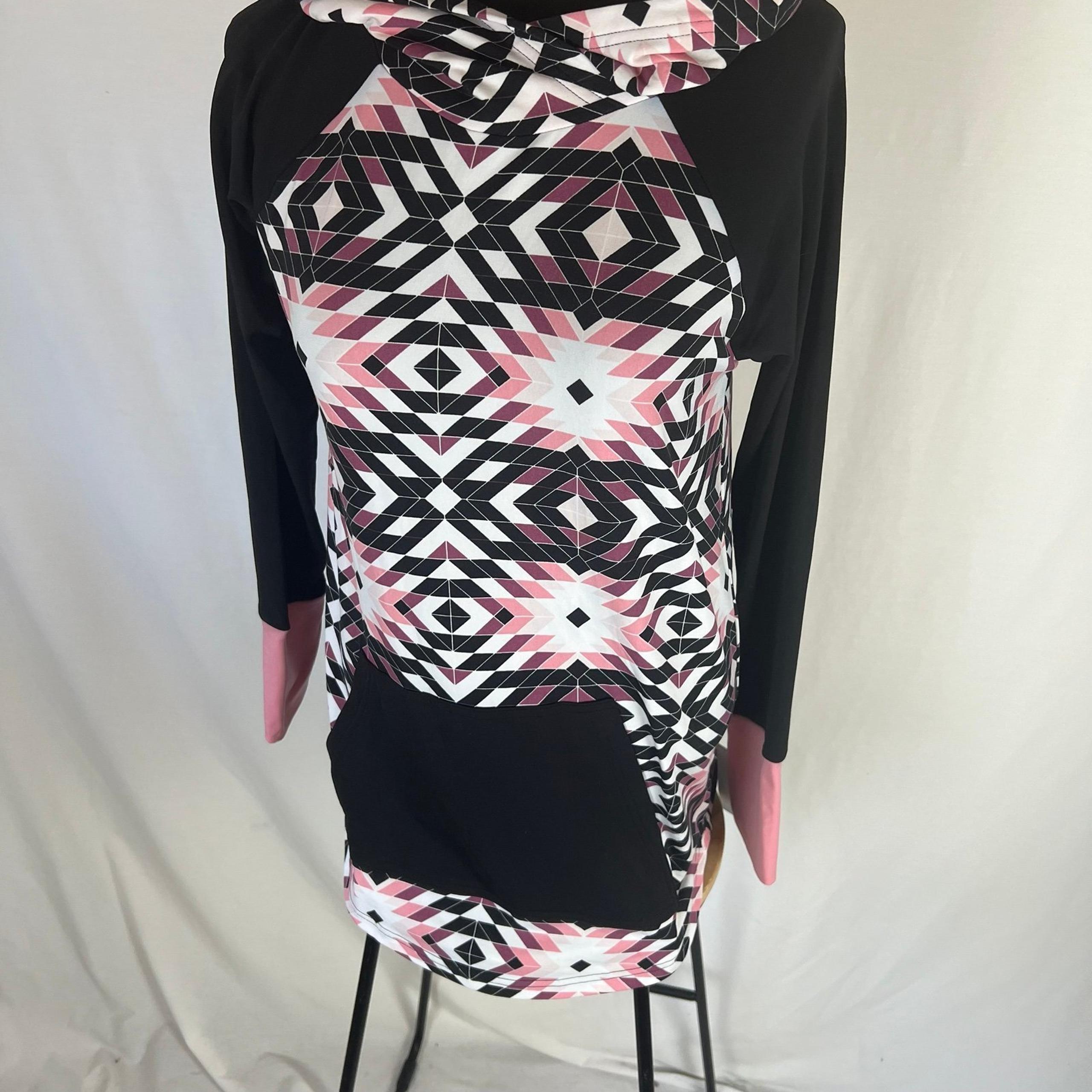 LuLaRoe Geometric “Amber” print pulllover hoodie sz Small NWT