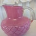 Vintage Empoli pink cased glass pitcher from Italy perfect condition