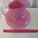 Vintage Empoli pink cased glass pitcher from Italy perfect condition