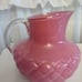 Vintage Empoli pink cased glass pitcher from Italy perfect condition