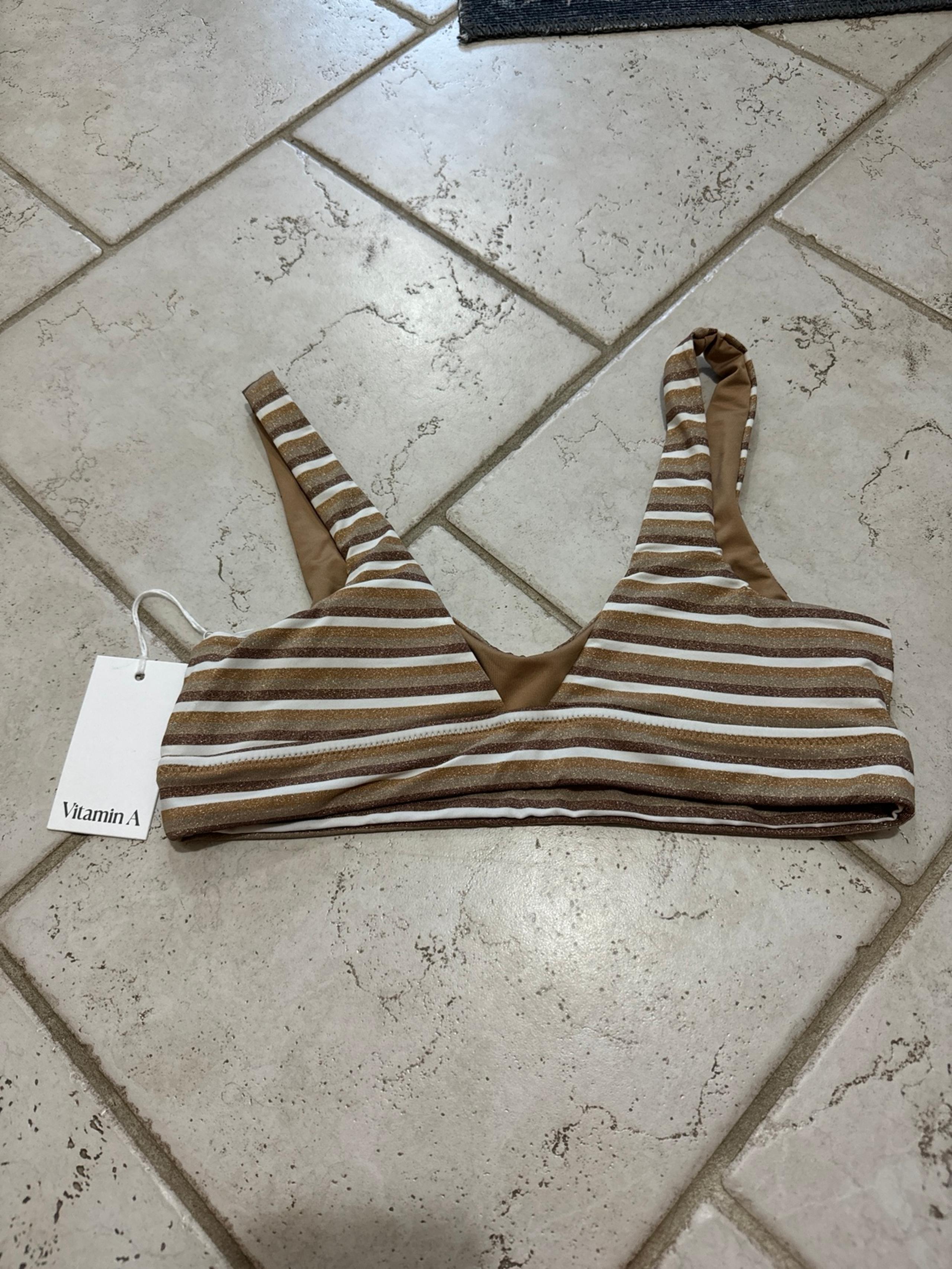 Vitamin A Sparkle Stripe Bikini Top