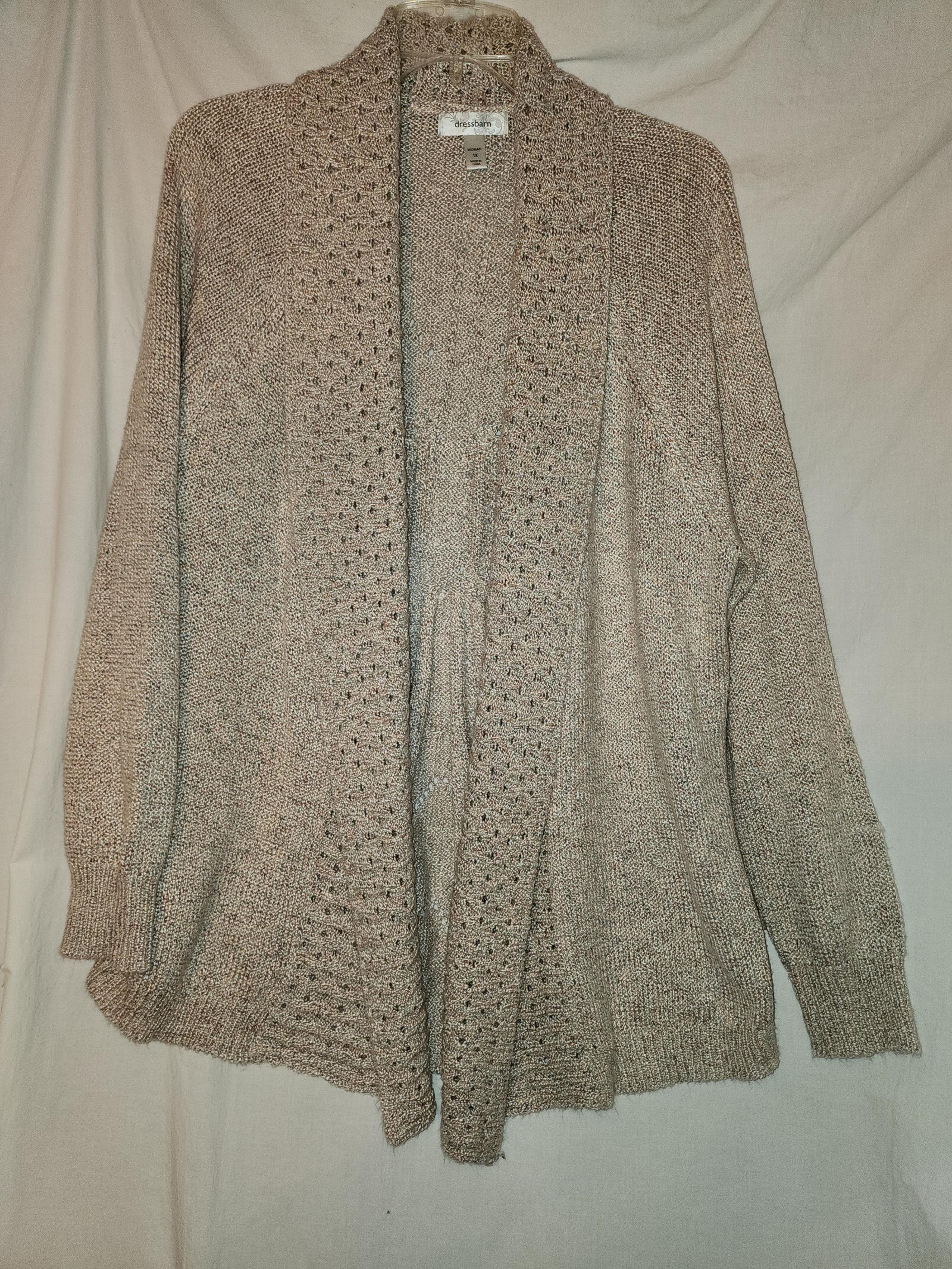 Dressbarn womens size 1x tan sweater cardigan