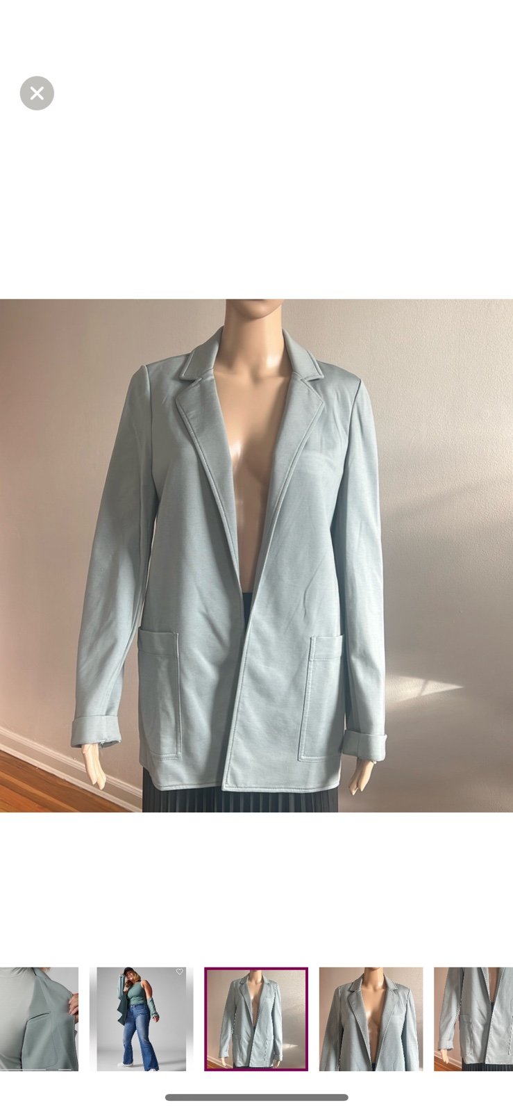 Athleta Eastbound Blazer Minimalist Gray Sage Green Size 2