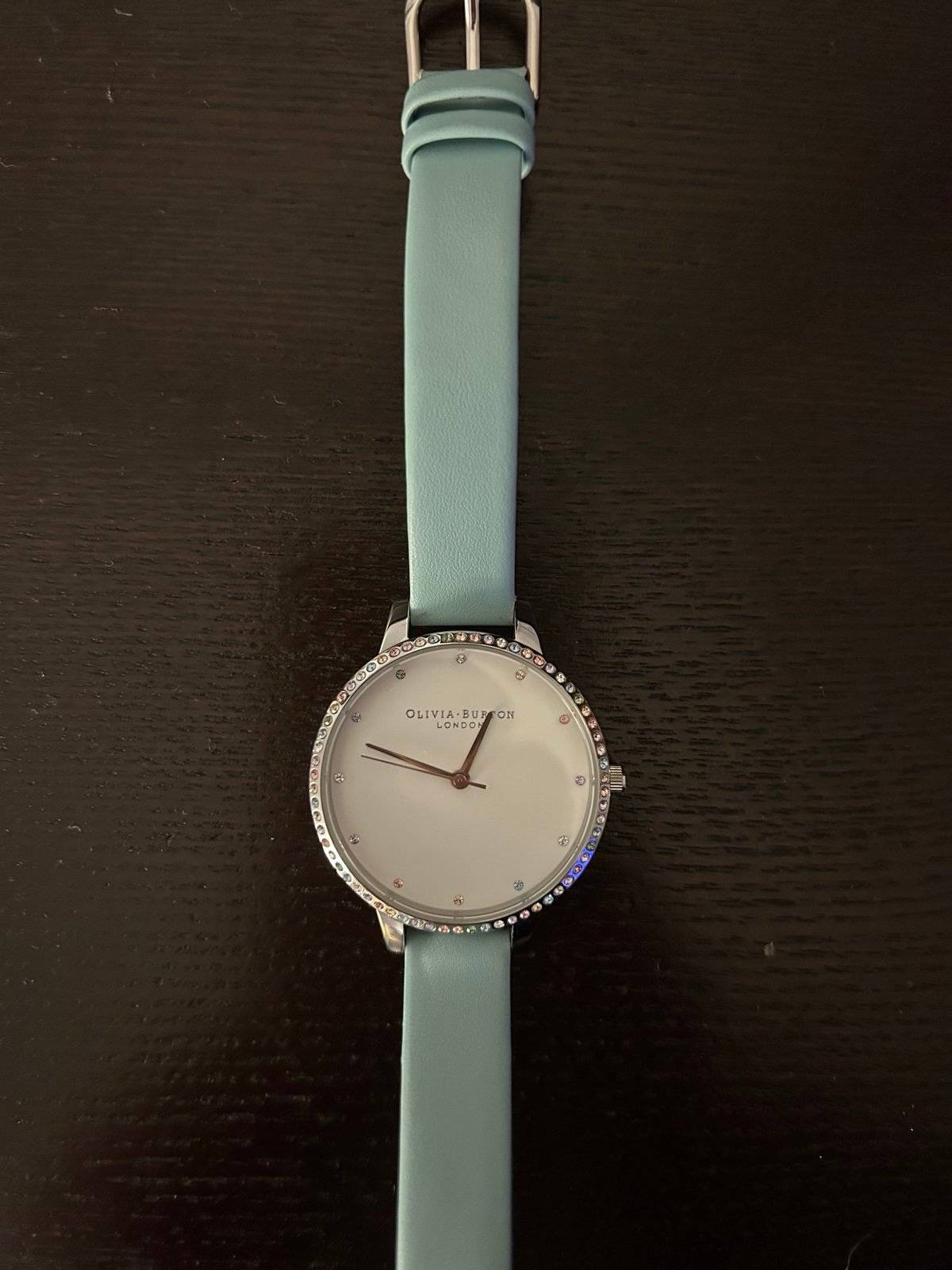 Olivia Burton Watch Rainbow turquoise leather strap