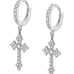 Sterling Silver (S925) Screw Back Earrings with 0.75 Carat Cross Design