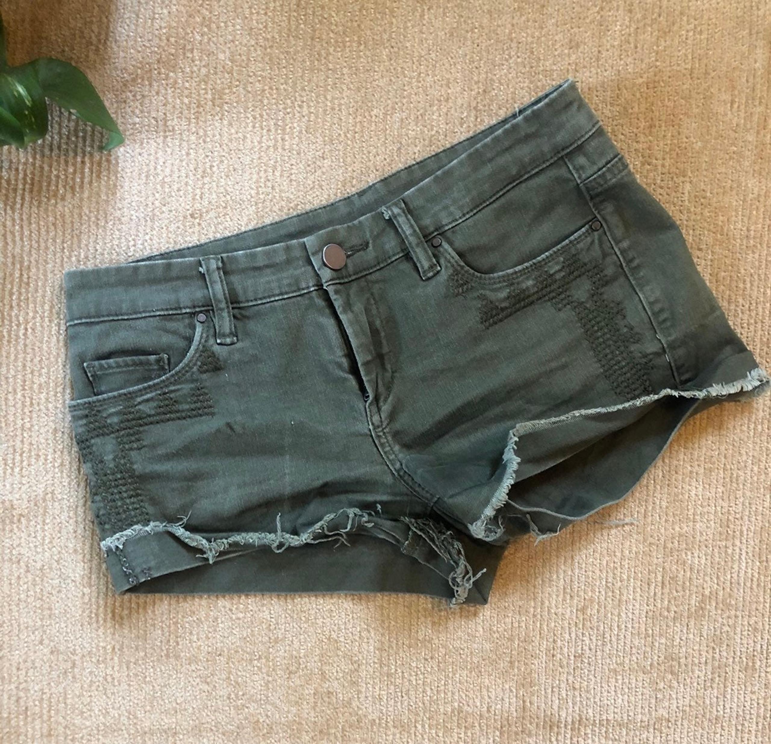 Blank NYC green denim shorts