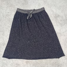 J Crew Demylee Lurex Cashmere Sweater Skirt Black Gold Shimmer Drawstring Small