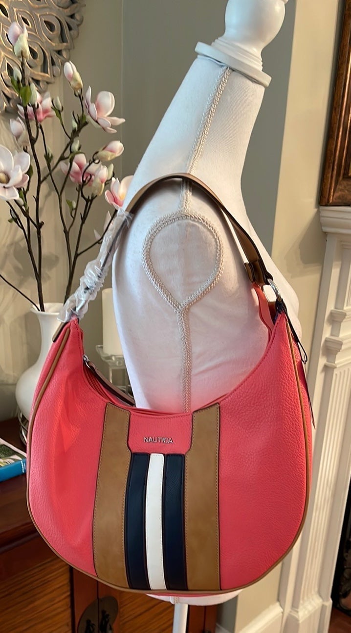 Nautica Pebble/ Smooth Leather Hobo Bag