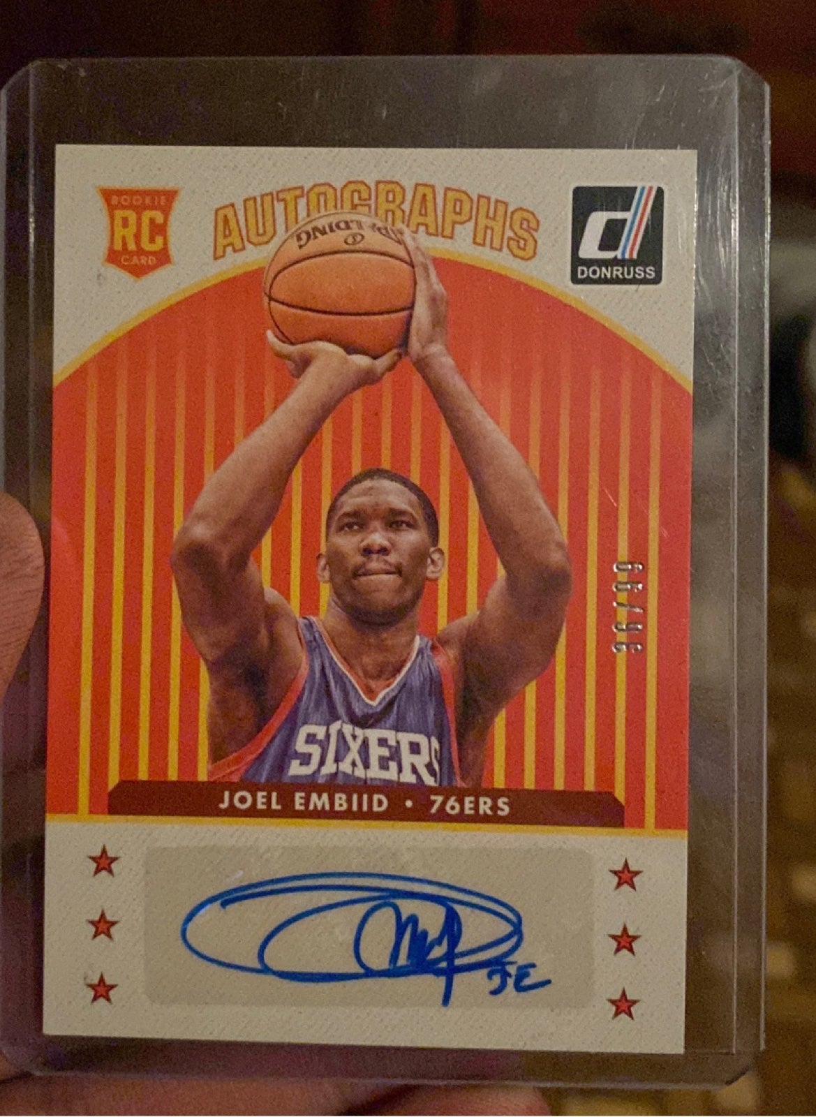 Joel Embiid Signed Rookie Card 36/99