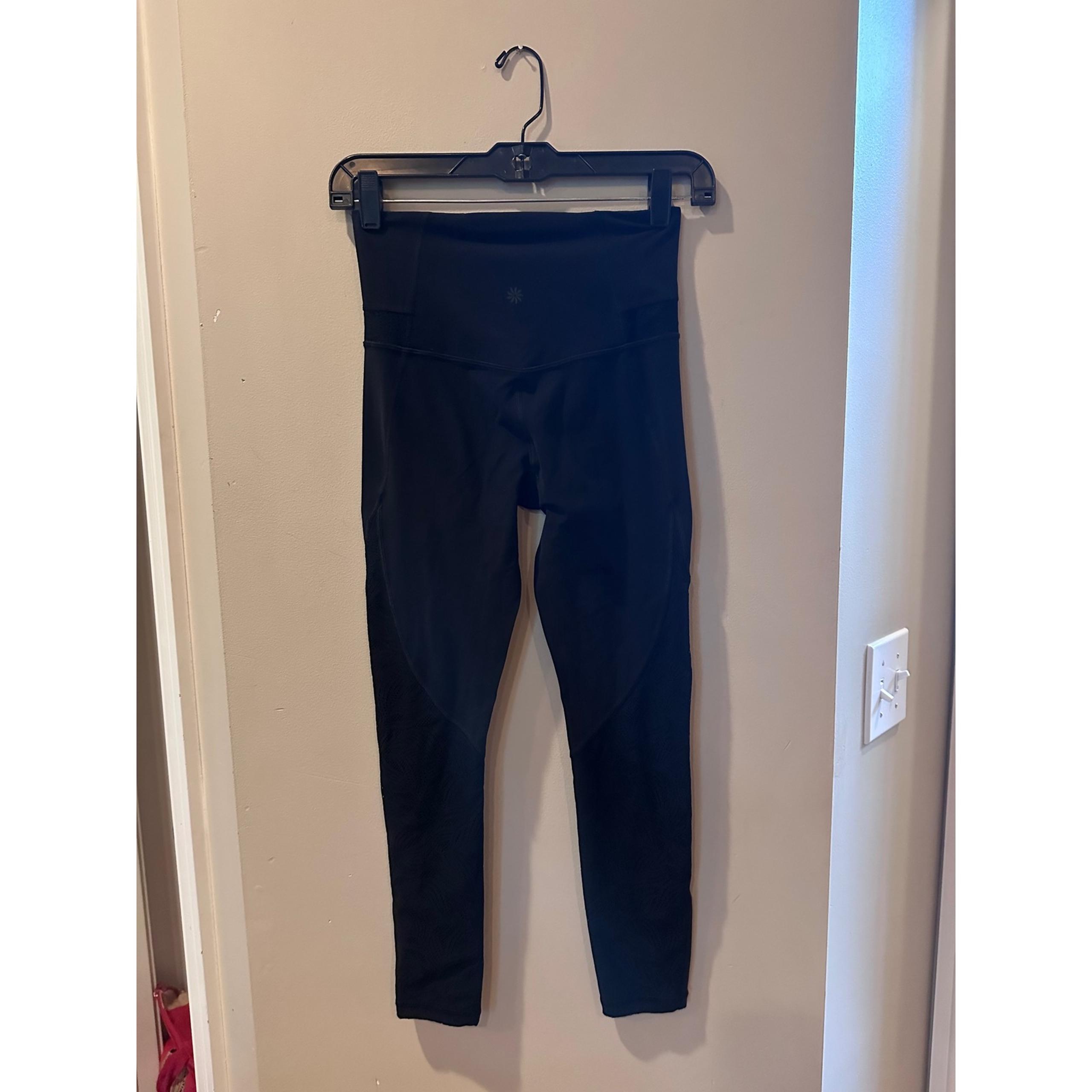 Athleta women's  Luxe Mesh 7/8 Tights High Waisted Athletic Leggings Black XS