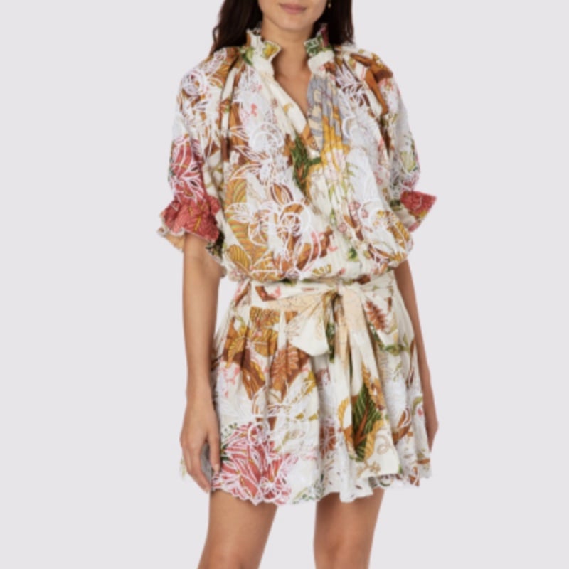 Juliet Dunn floral print Blouson dress