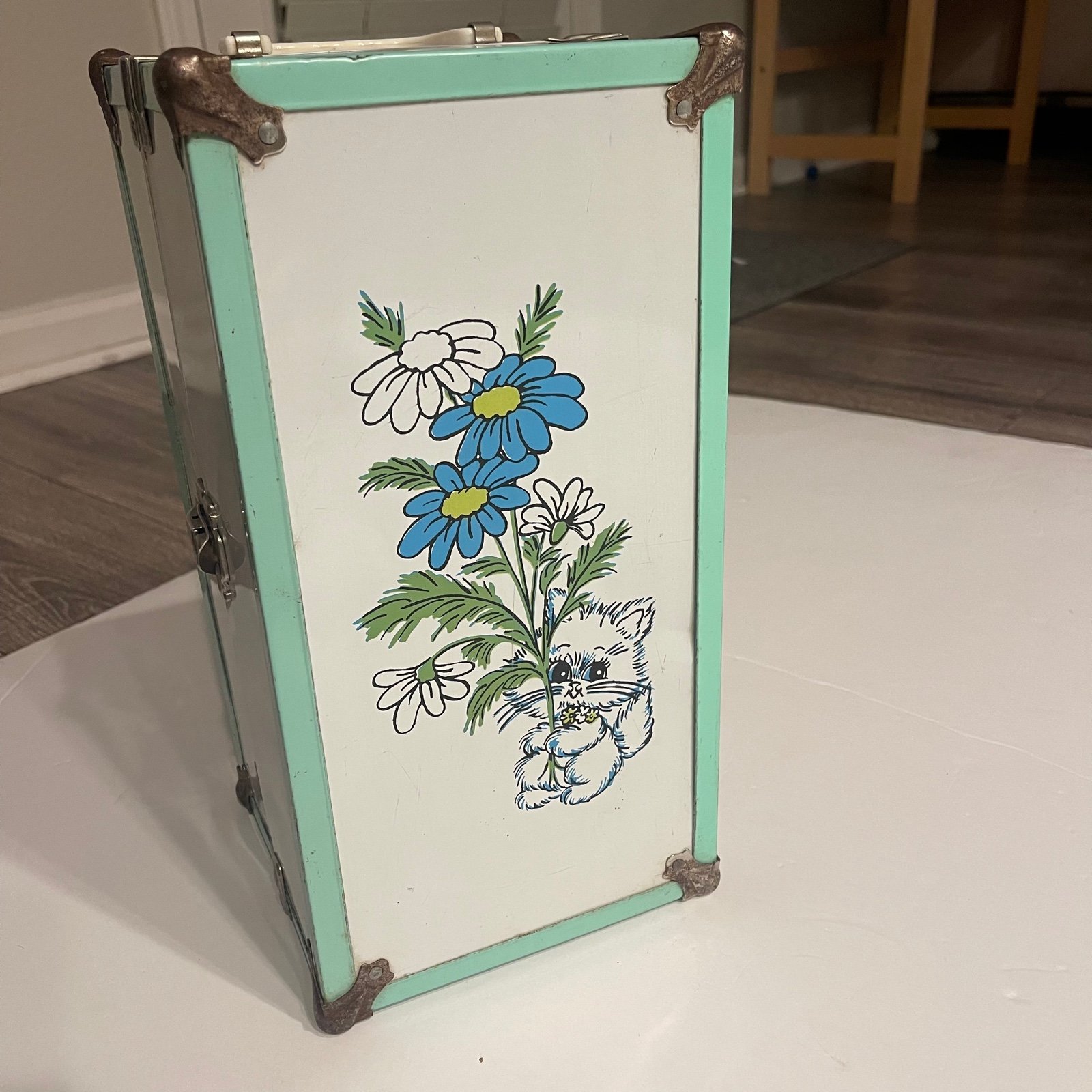 Vintage Metal Doll Clothes Trunk Wardrobe