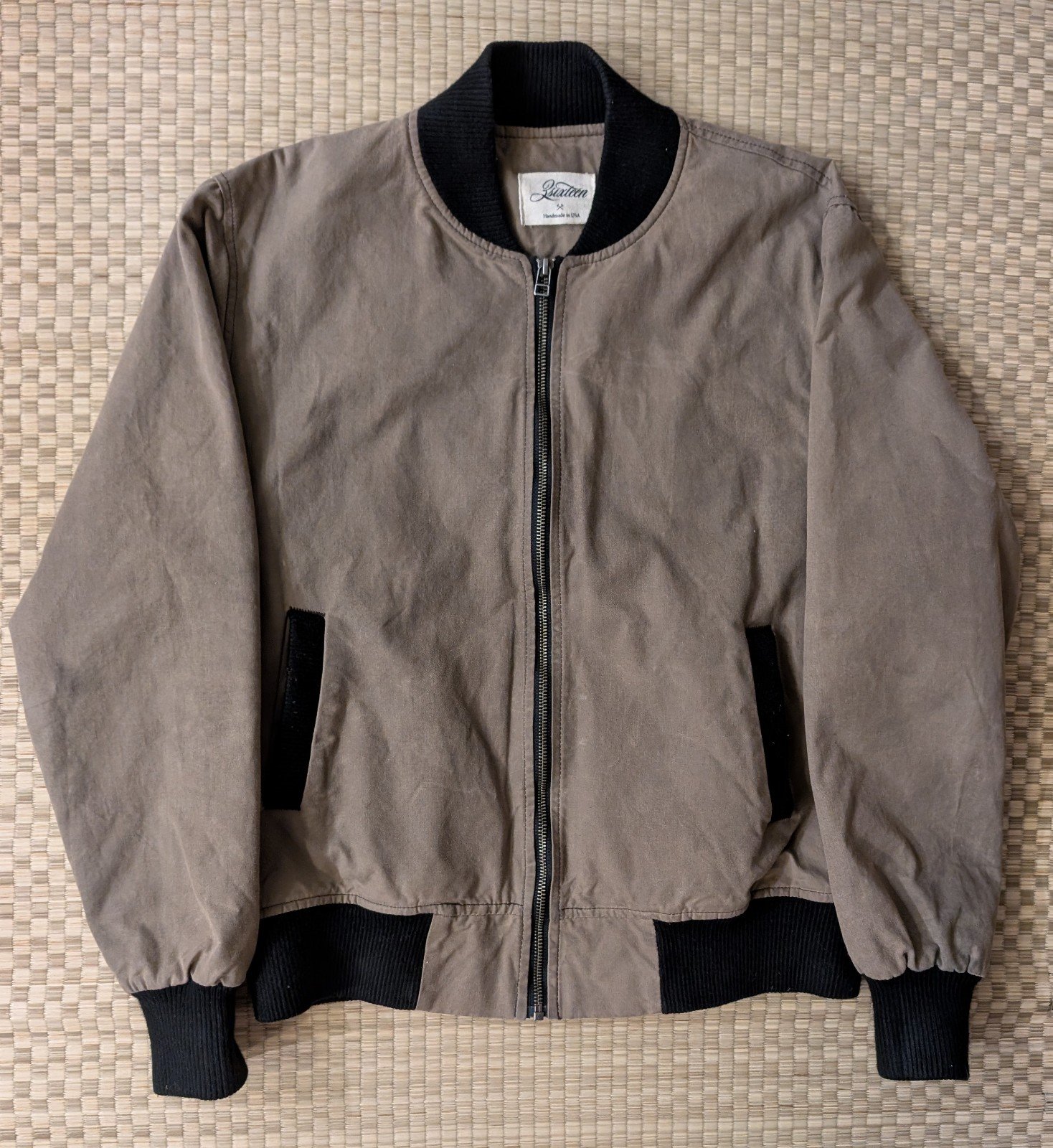 3Sixteen Waxed Canvas Stadium Jacket Brown Men's Size Medium Made in USA