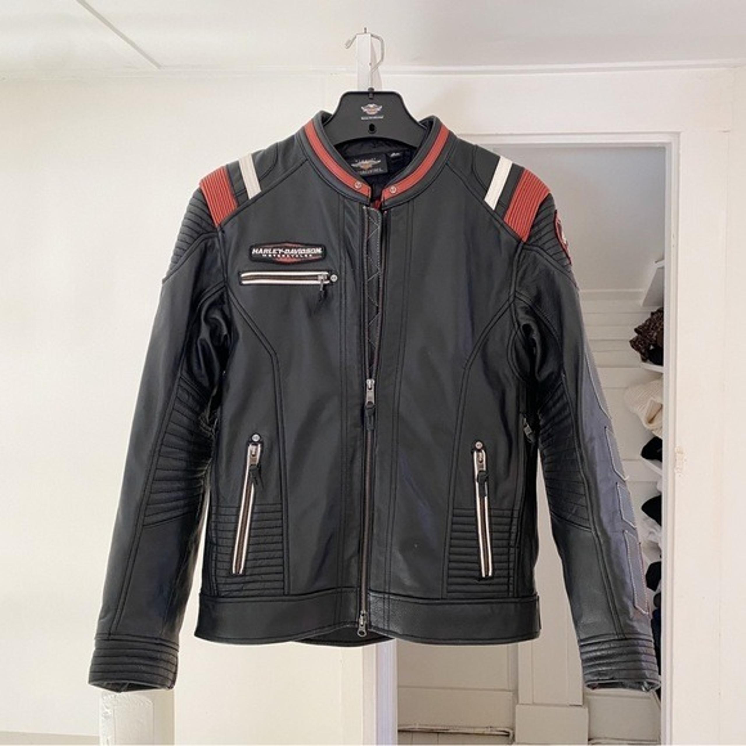 Harley Davidson Boxford Leather Motorcycle Jacket Black Size M