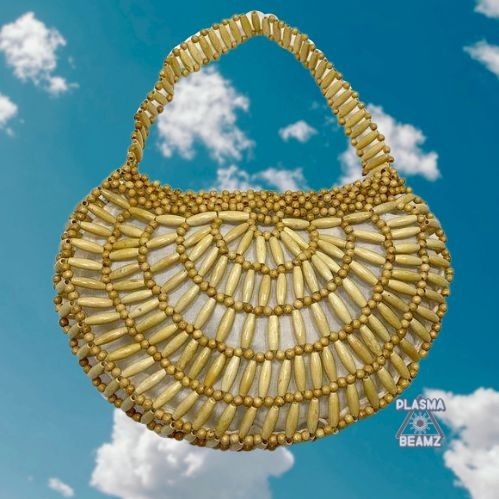 Handmade Wooden Halfmoon Handbag
