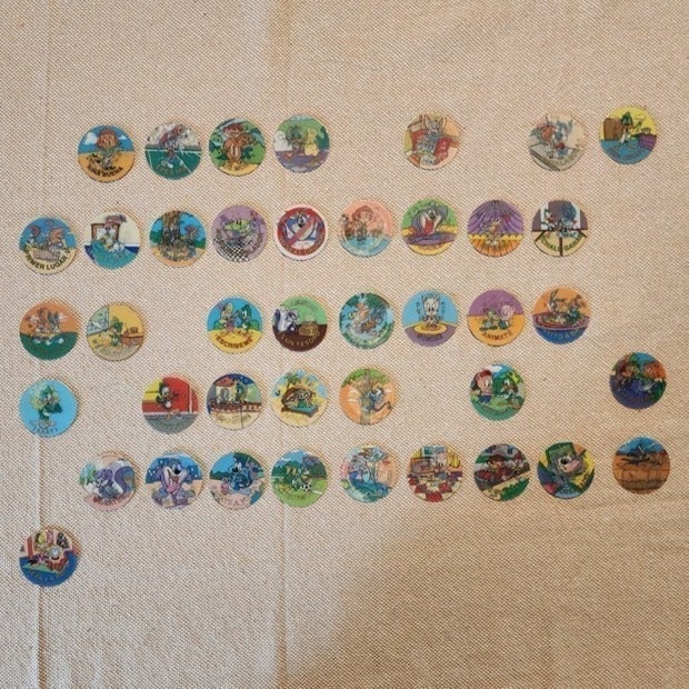 Looney Tunes 3D Pogs/Tazos Lot of 73