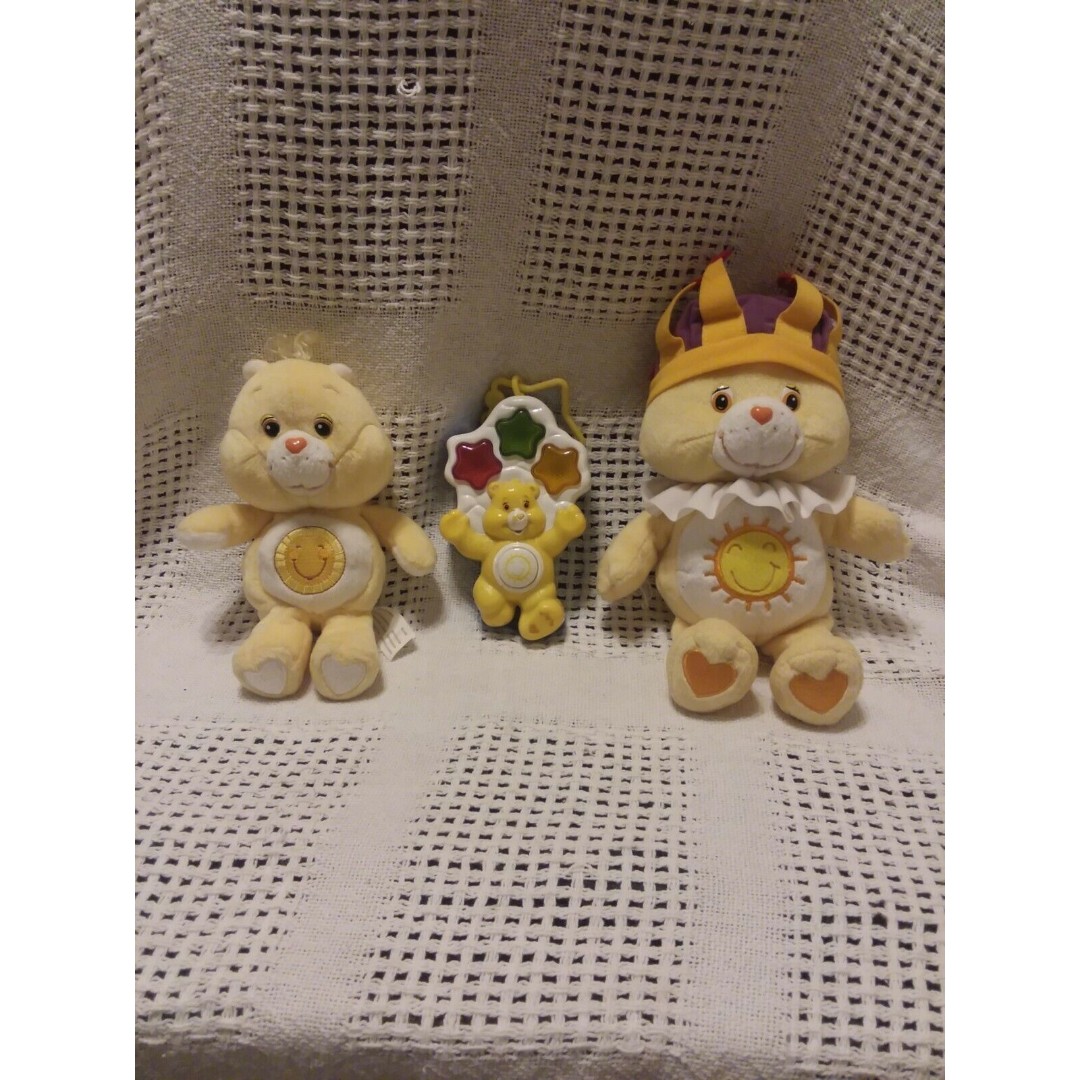 Care Bears Funshine Bear Lot Musical Stars Baby Toy 2 Plush one TALKING.