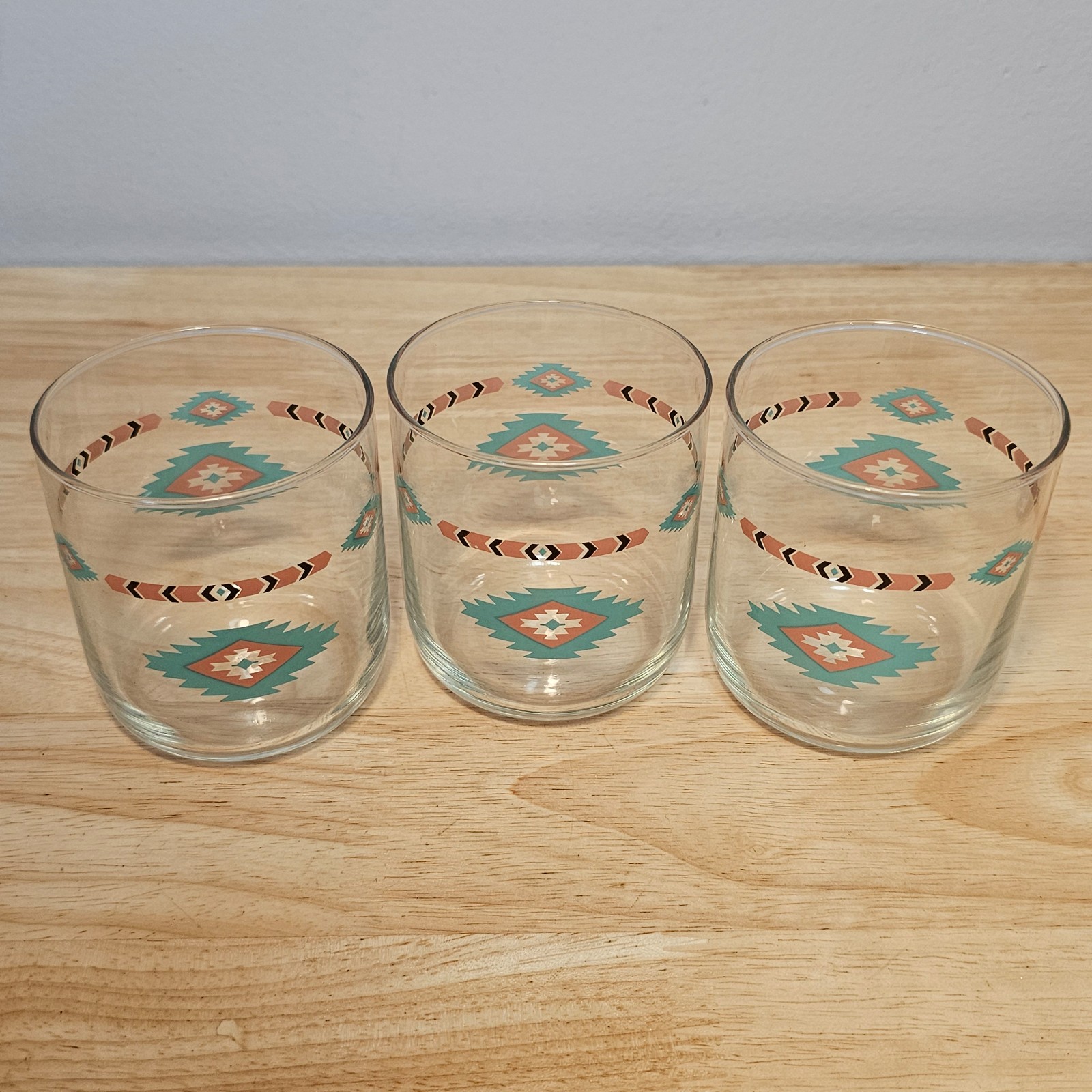 Vintage Libbey Meiwa Aztec Southwestern Juice Glass 12oz Tumbler Drinkware