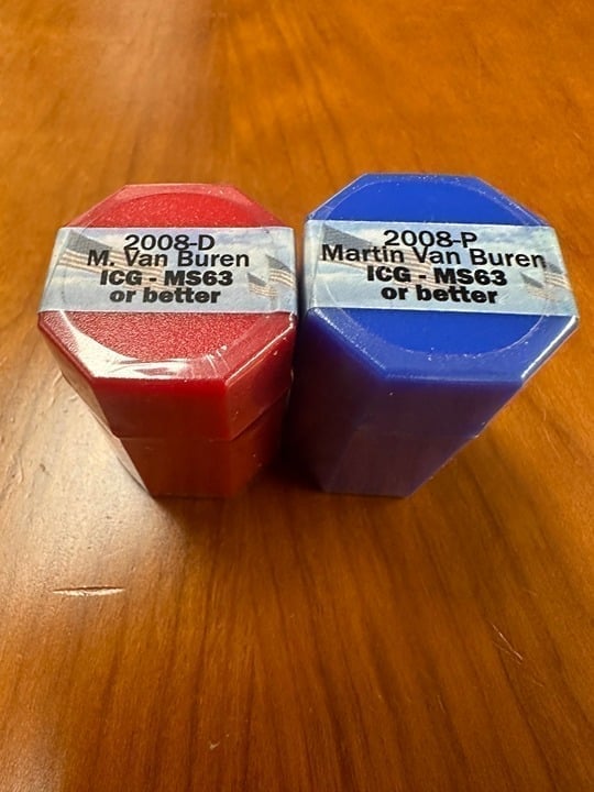 NEW 2008 20 Dollar Rolls ICG MS63 or Better P/D Martin Van Buren Presidential
