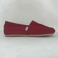Toms Mens Burgundy Canvas Casual Slip On Shoes Lightweight Round Toe Size 11.5