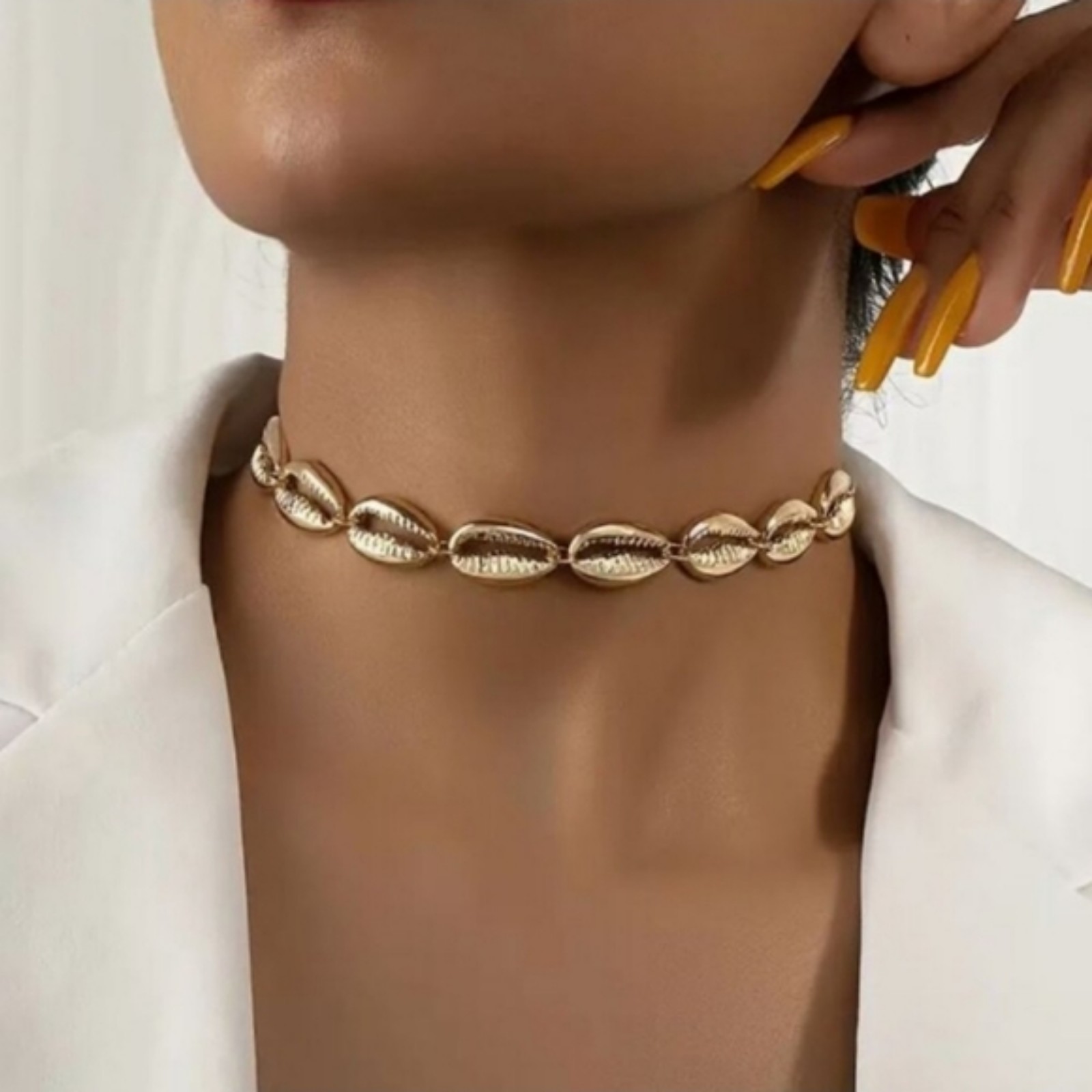 Anthropologie Gold Cowrie Shell Necklace