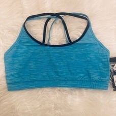 NWT Four Laps Vitality Sports Bra in River Blue Space Dye Size M