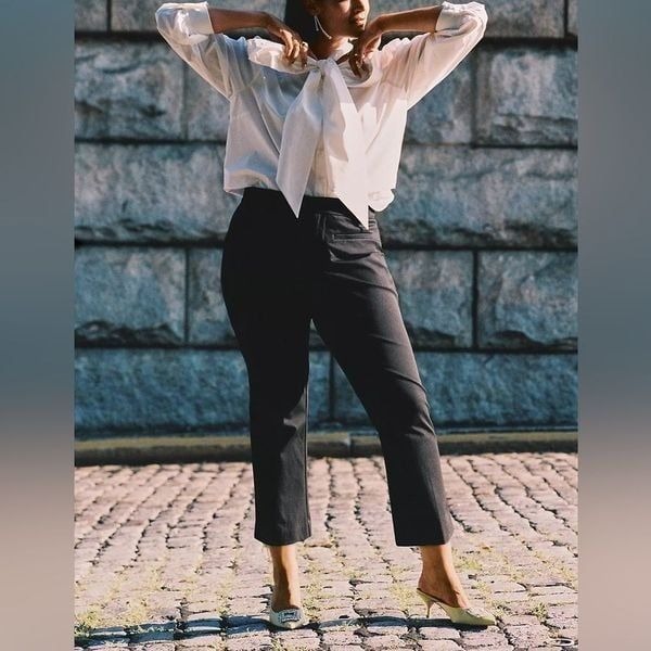 Anthropologie Maeve Women’s Black Crop Dress Pants Sz 16T 28” Inseam Stretch