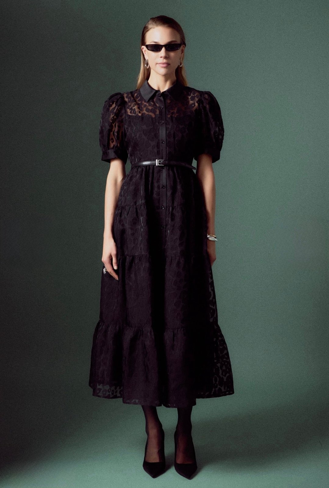 ANIMAL PRINT BUTTON UP MAXI DRESS