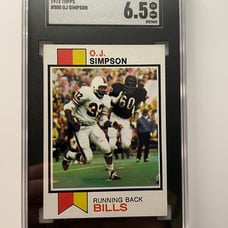 1973 TOPPS #500 O.J. SIMPSON SGC 6.5 EX NM+ BUFFALO BILLS HALL OF FAME CARD