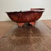 Vintage Art Nouveau copper basket embossed floral design with holding handle