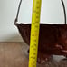Vintage Art Nouveau copper basket embossed floral design with holding handle