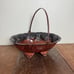 Vintage Art Nouveau copper basket embossed floral design with holding handle