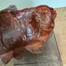 Vintage Art Nouveau copper basket embossed floral design with holding handle