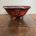 Vintage Art Nouveau copper basket embossed floral design with holding handle