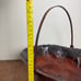Vintage Art Nouveau copper basket embossed floral design with holding handle