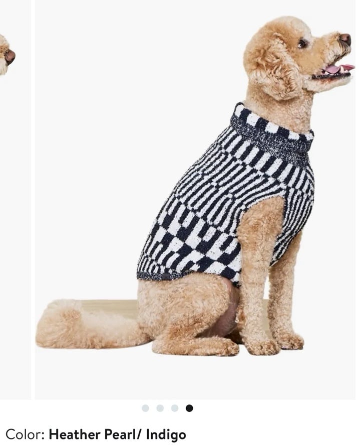 CozyChic Abstract Check Dog Sweater Barefoot Dreams NWT