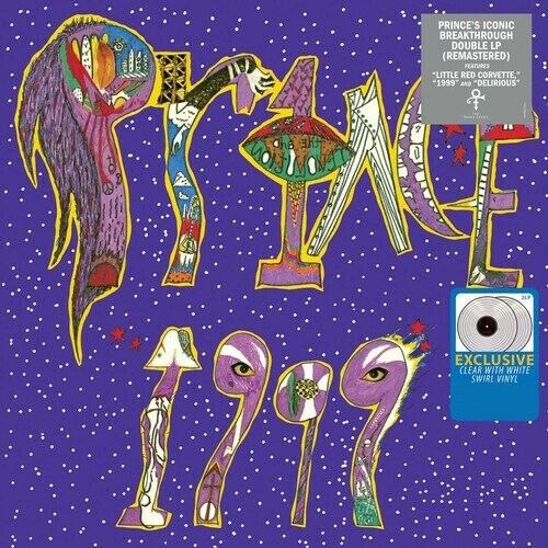 PRINCE 1999 VINYL NEW! LIMITED CLEAR W/ WHITE SWIRL LP! LITTLE RED CORVETTE!