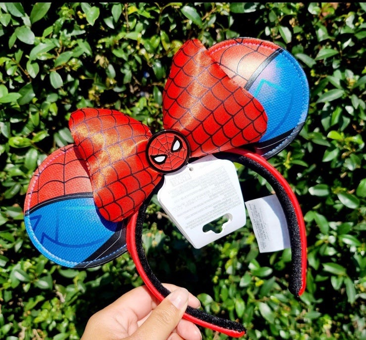 Disney Parks 2023 Marvel Spider-Man Red Blue Mickey Minnie Ear Headband NEW