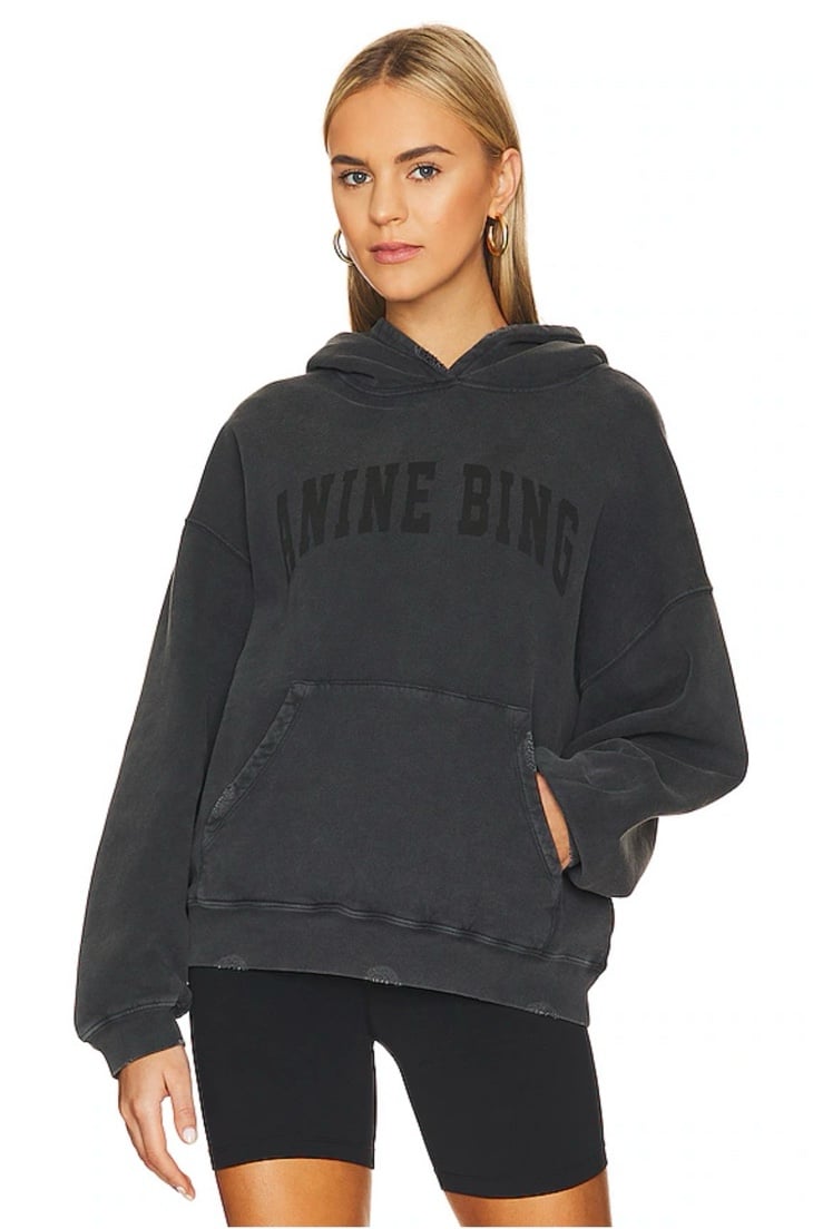 NWOT Anine Bing Harvey Sweatshirt in Dark Washed Black size L
