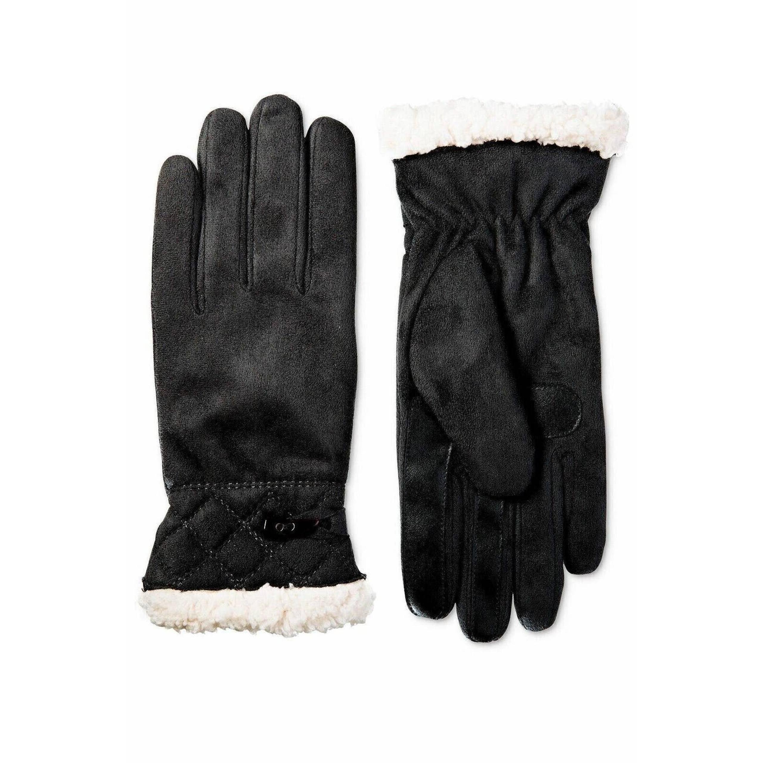 Isotoner Women's smartDRI® Microsuede Touchscreen Gloves Black Size S/M