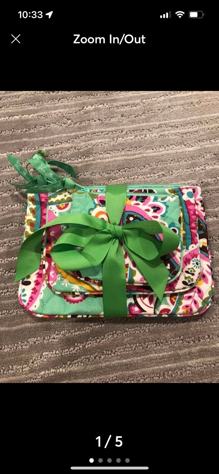 Vera Bradley Tutti Frutti cosmetic trio NWT