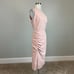 Betsy & Adam Women's Cocktail Dress Size 8 Pink One Shoulder Cut Out Midi Sheath